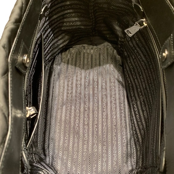 Prada Quilted Chain Tote Bag 2way Shoulder Bag Black - Picture 8 of 10